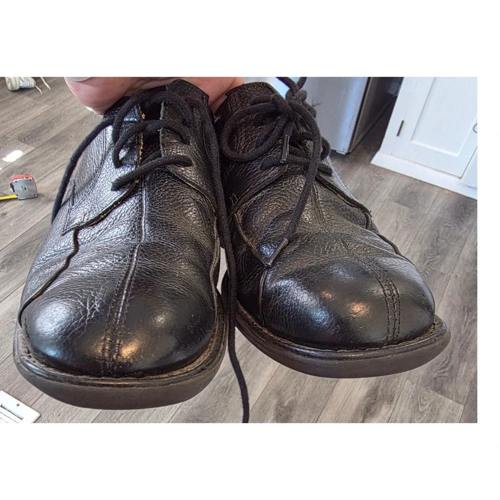 Belvedere Baybridge Men 9D Shoes Black Pebbled Leather Lace Up Oxford Brazil